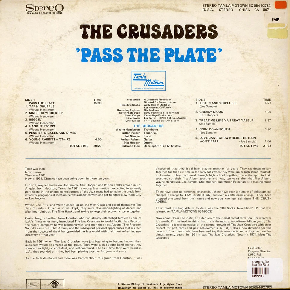 The Crusaders - Pass The Plate
