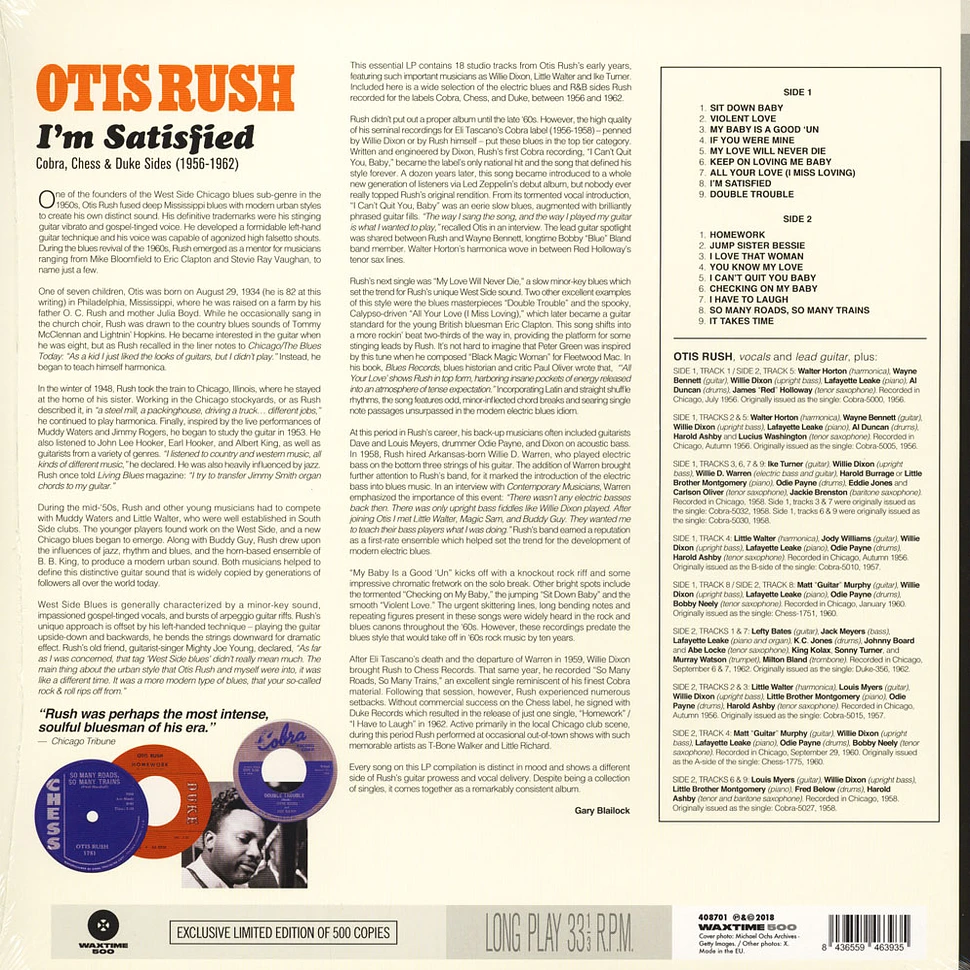 Otis Rush - I'm Satisfied: Cobra - Chess & Duke Sides 1956-62
