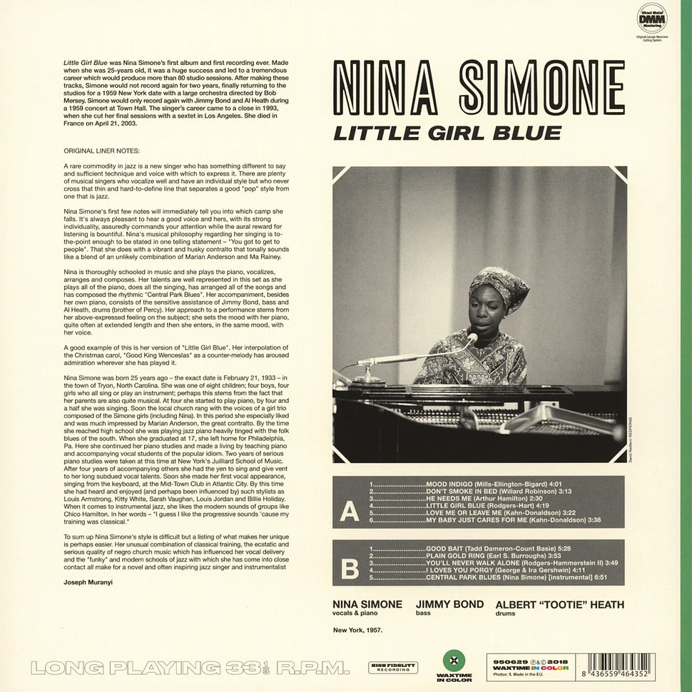 Nina Simone - Little Girl Blue Transparent Green Vinyl Edition