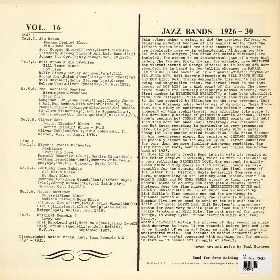 V.A. - Jazz Bands 1926-1930