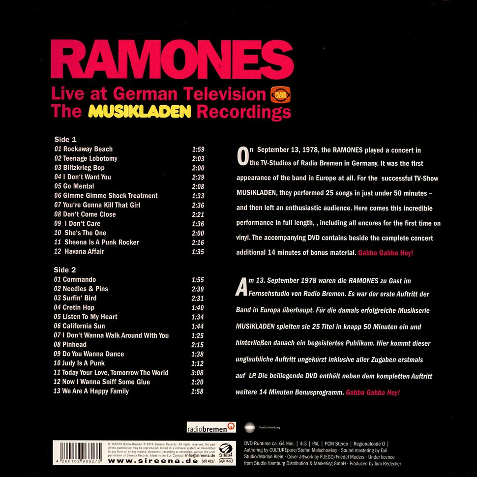 Ramones - Live At German Television - The Musikladen Recordings