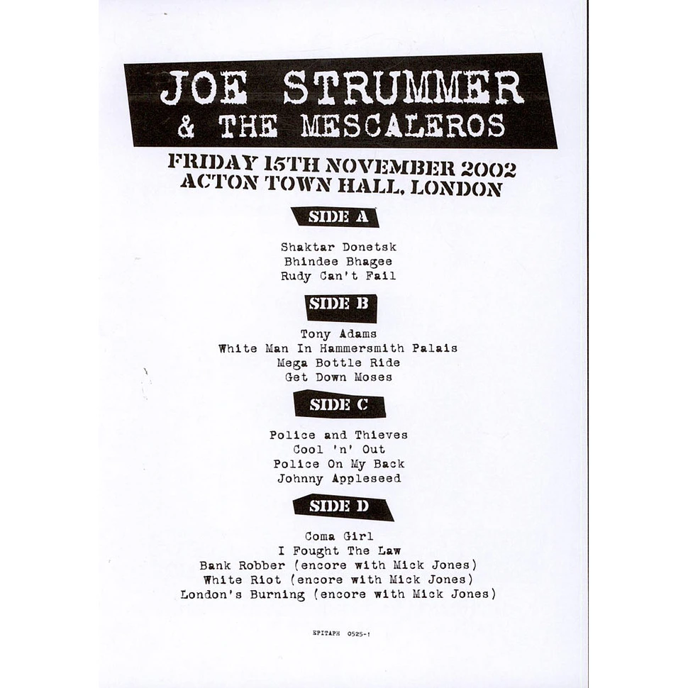 Joe Strummer & The Mescaleros - Friday 15th November 2002 Acton Town Hall, London