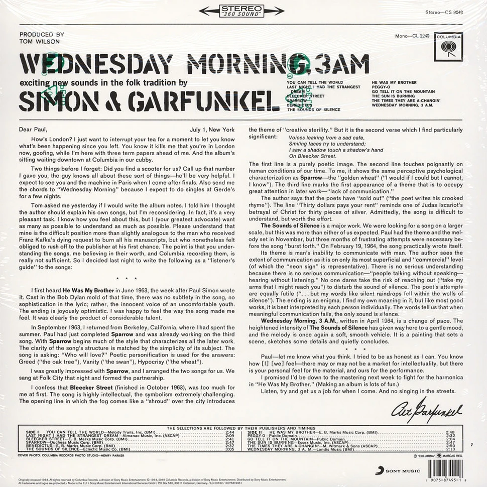 Simon & Garfunkel - Wednesday Morning, 3 A.M.