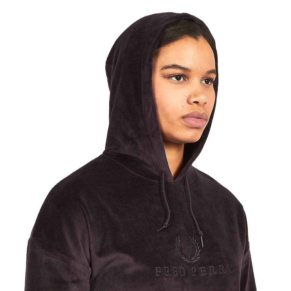 Fred Perry - Embroidered Velour Hooded Sweatshirt