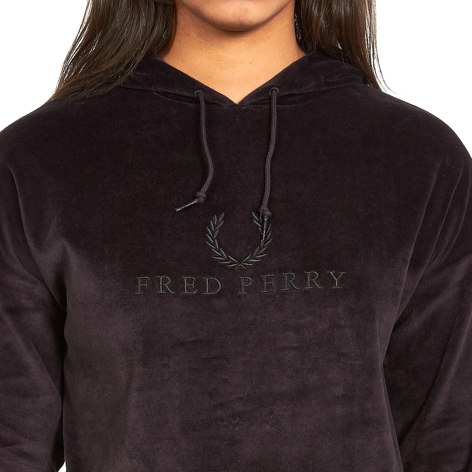 Fred Perry - Embroidered Velour Hooded Sweatshirt
