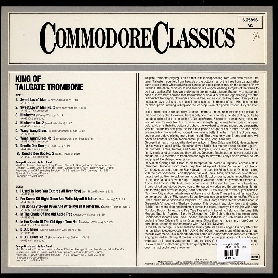 George Brunies - KIng Of Tailgate Trombone