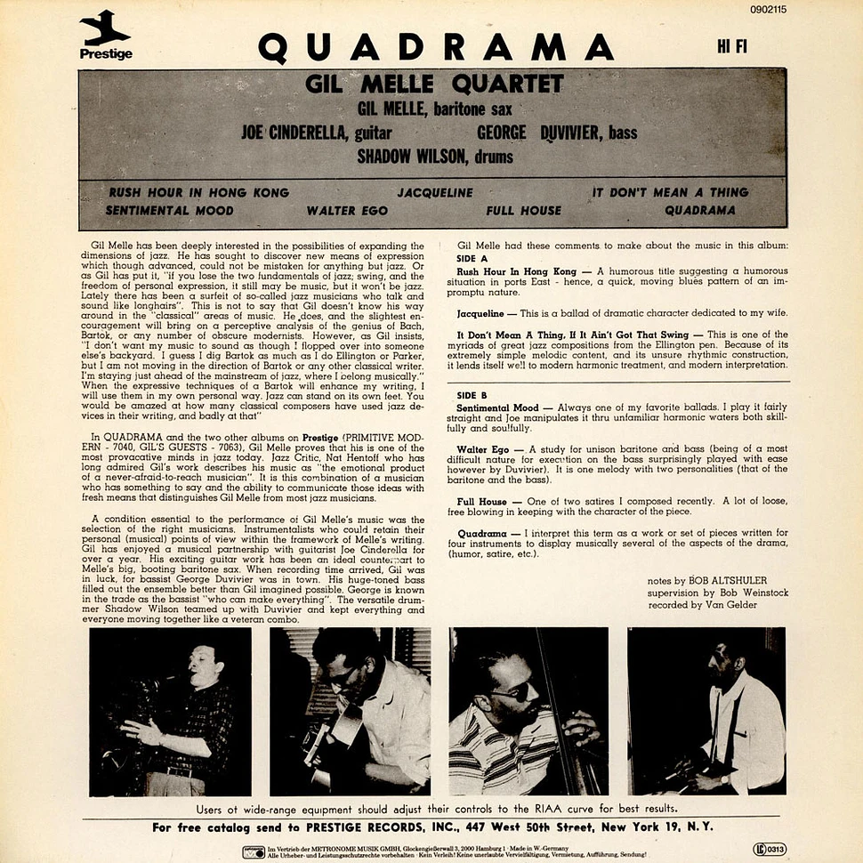 The Gil Melle Quartet - Quadrama