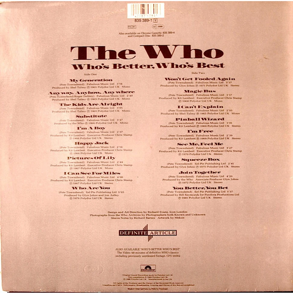 The Who - Who's Better, Who's Best