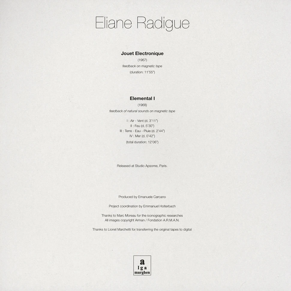 Eliane Radigue - Jouet Electronique / Elemental I