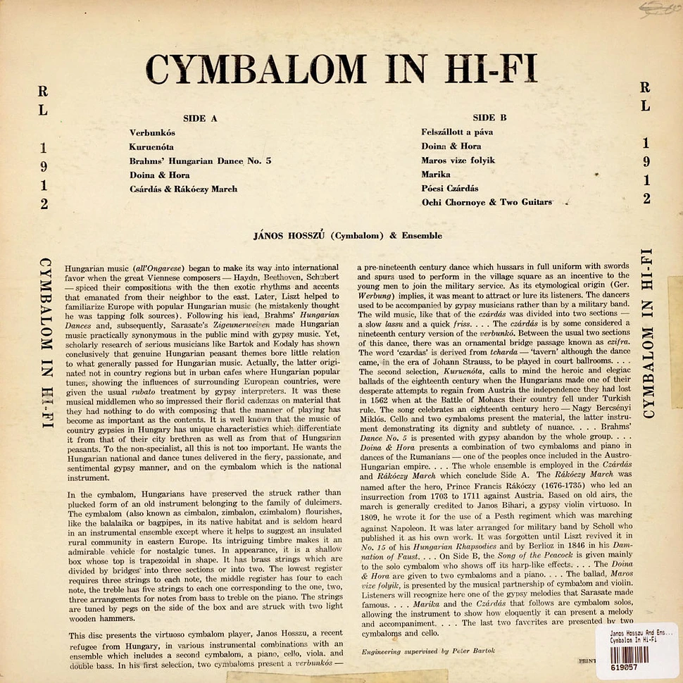Janos Hosszu And Ensemble - Cymbalom In Hi-Fi