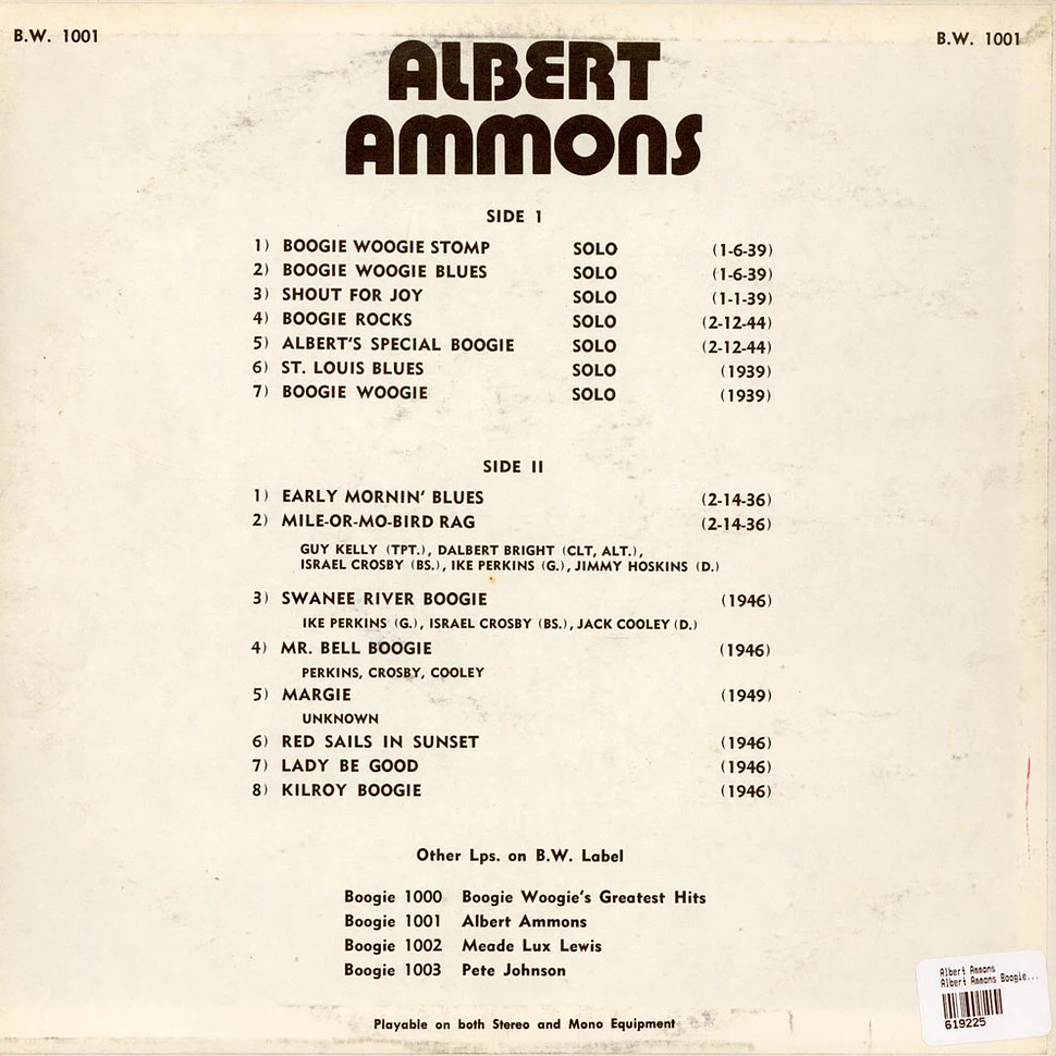 Albert Ammons - Albert Ammons Boogie Woogie