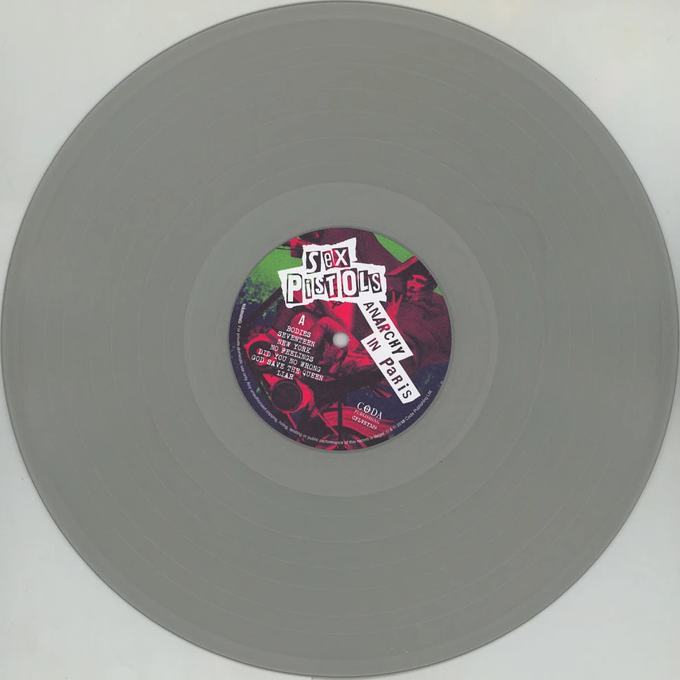Sex Pistols - Anarchy In Paris Silver Vinyl Edition