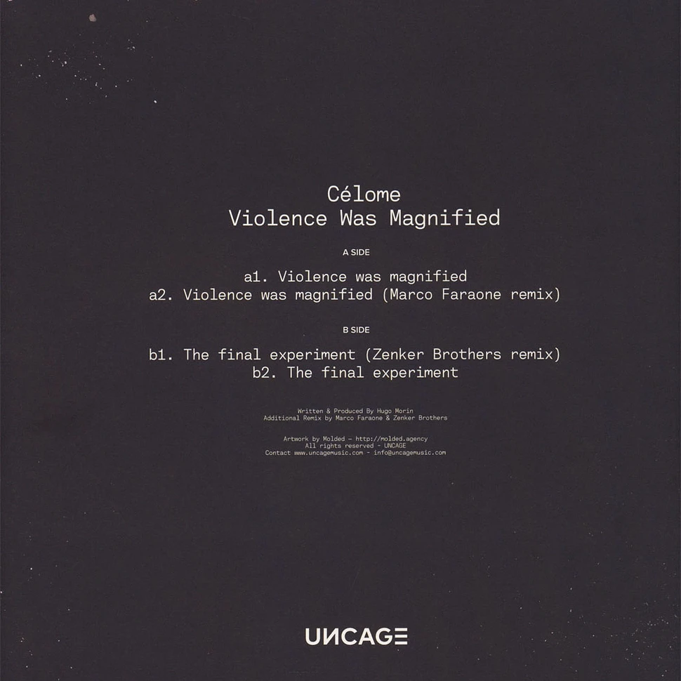 Celome - Violence Was Magnified Zenker Brothers & Marco Faraone Remixes