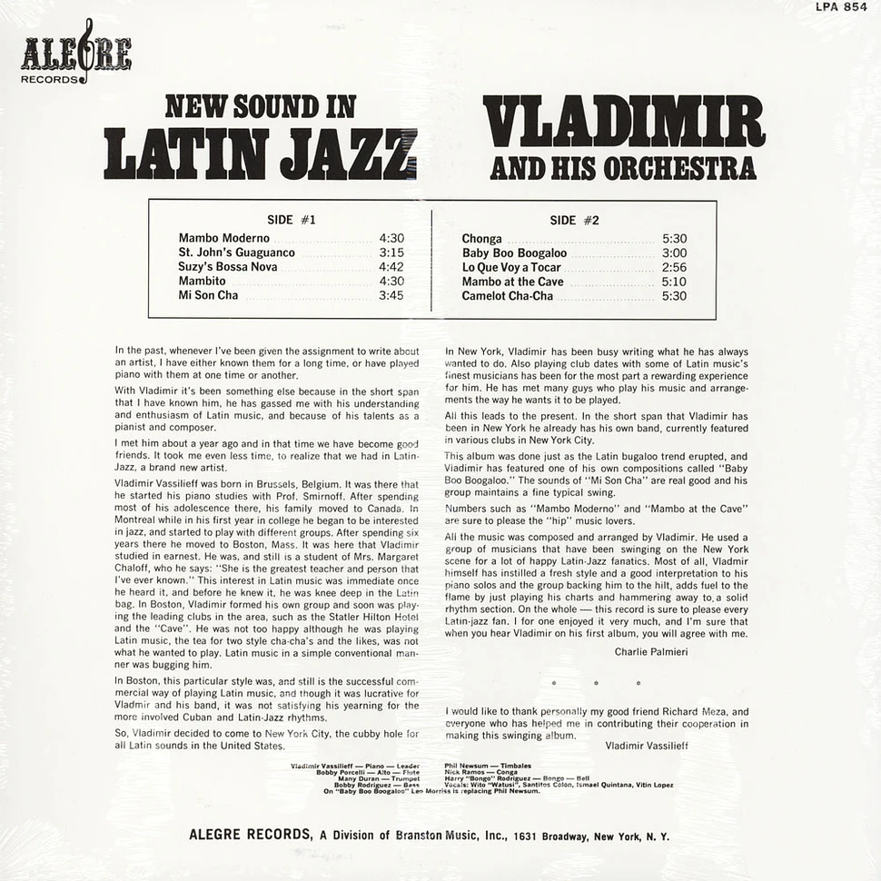 Vladimir And His Orchestra - New Sound In Latin Jazz