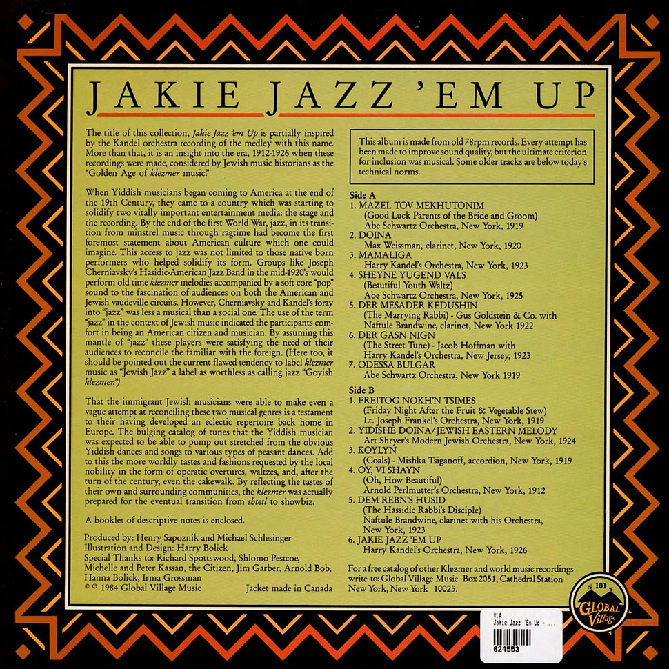 V.A. - Jakie Jazz 'Em Up (Old-Time Klezmer Music 1912-1926)