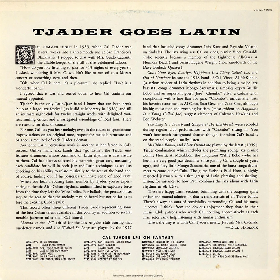 Cal Tjader Quintet - Tjader Goes Latin