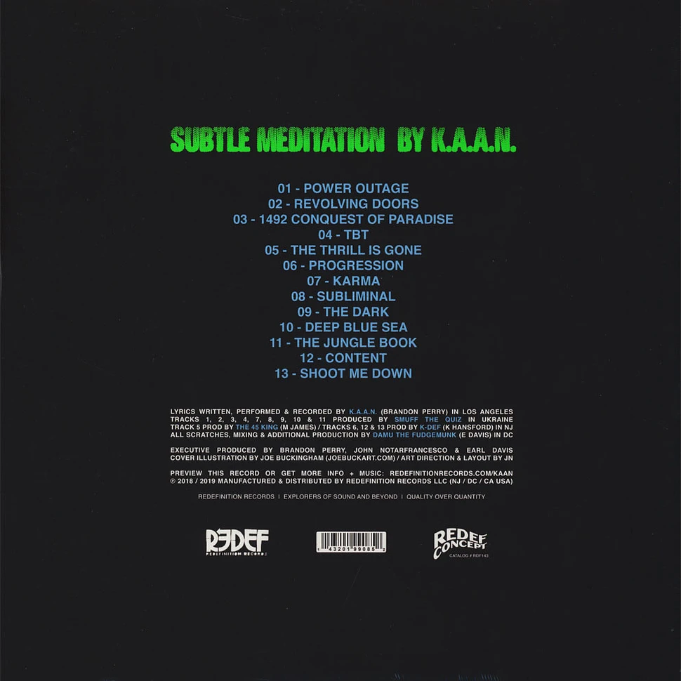 K.A.A.N. - Subtle Meditation Black Vinyl Edition