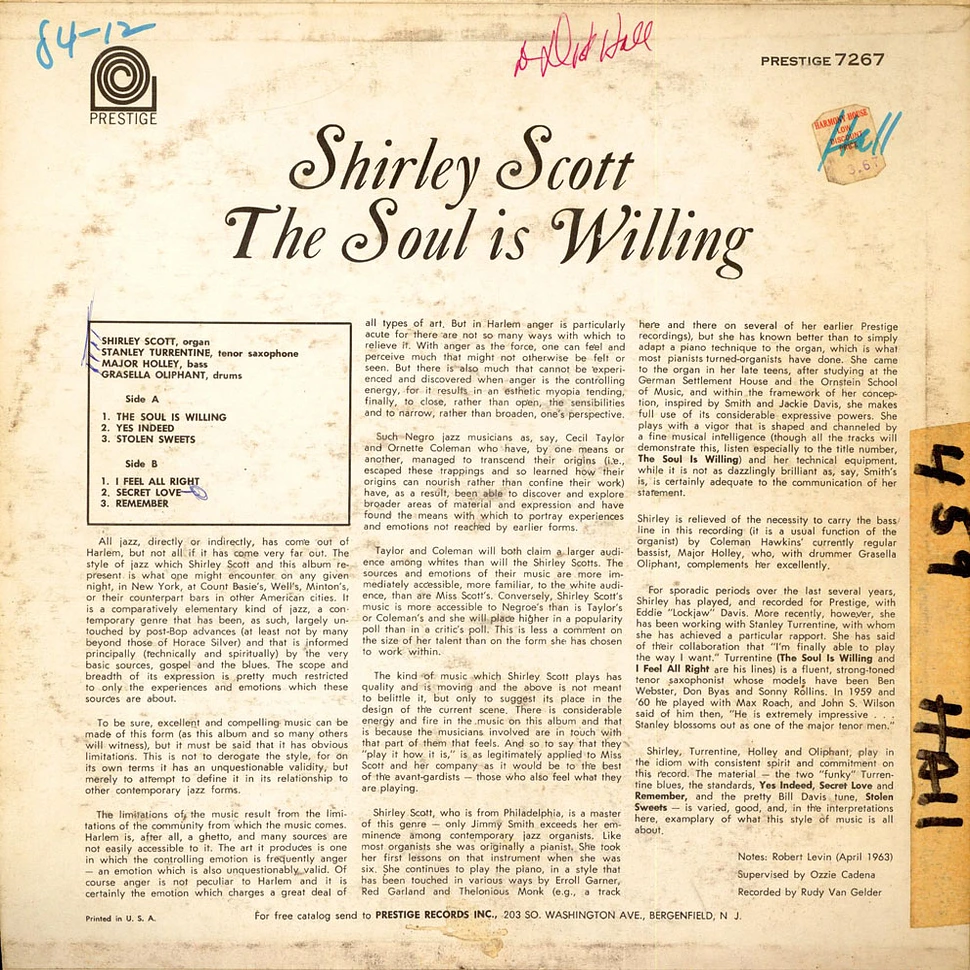 Shirley Scott With Stanley Turrentine - The Soul Is Willing