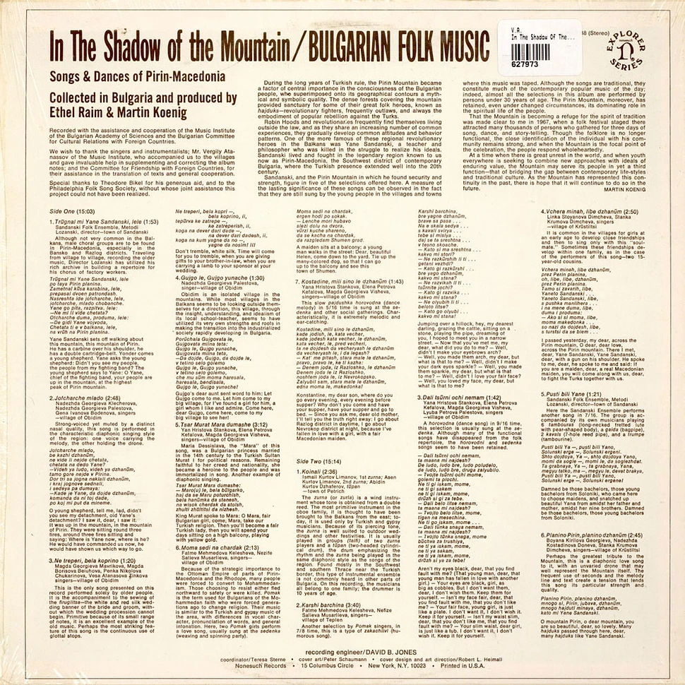 V.A. - In The Shadow Of The Mountain / Bulgarian Folk Music