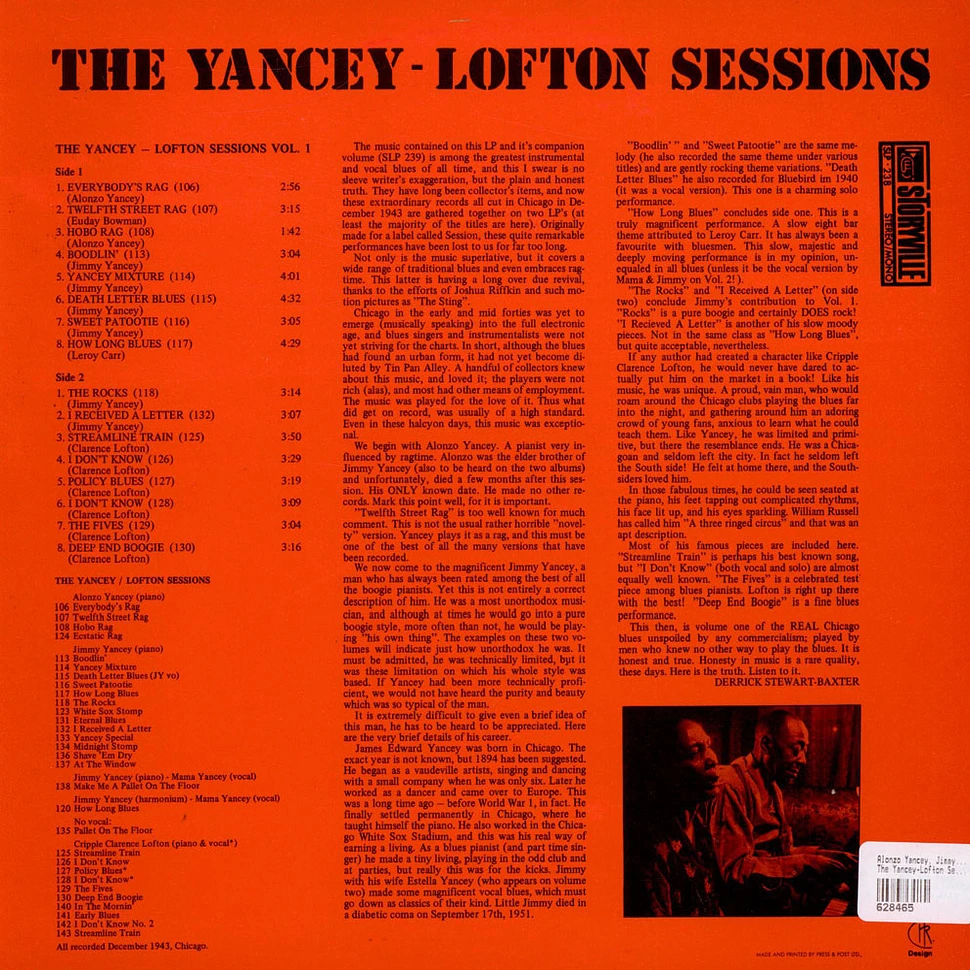 Alonzo Yancey, Jimmy Yancey, Cripple Clarence Lofton - The Yancey-Lofton Sessions Vol. 1