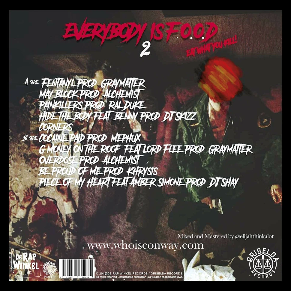 Conway - Everybody Is F.O.O.D. 2 HHV Exclusive Clear & Red Split White Splattered Vinyl Edition