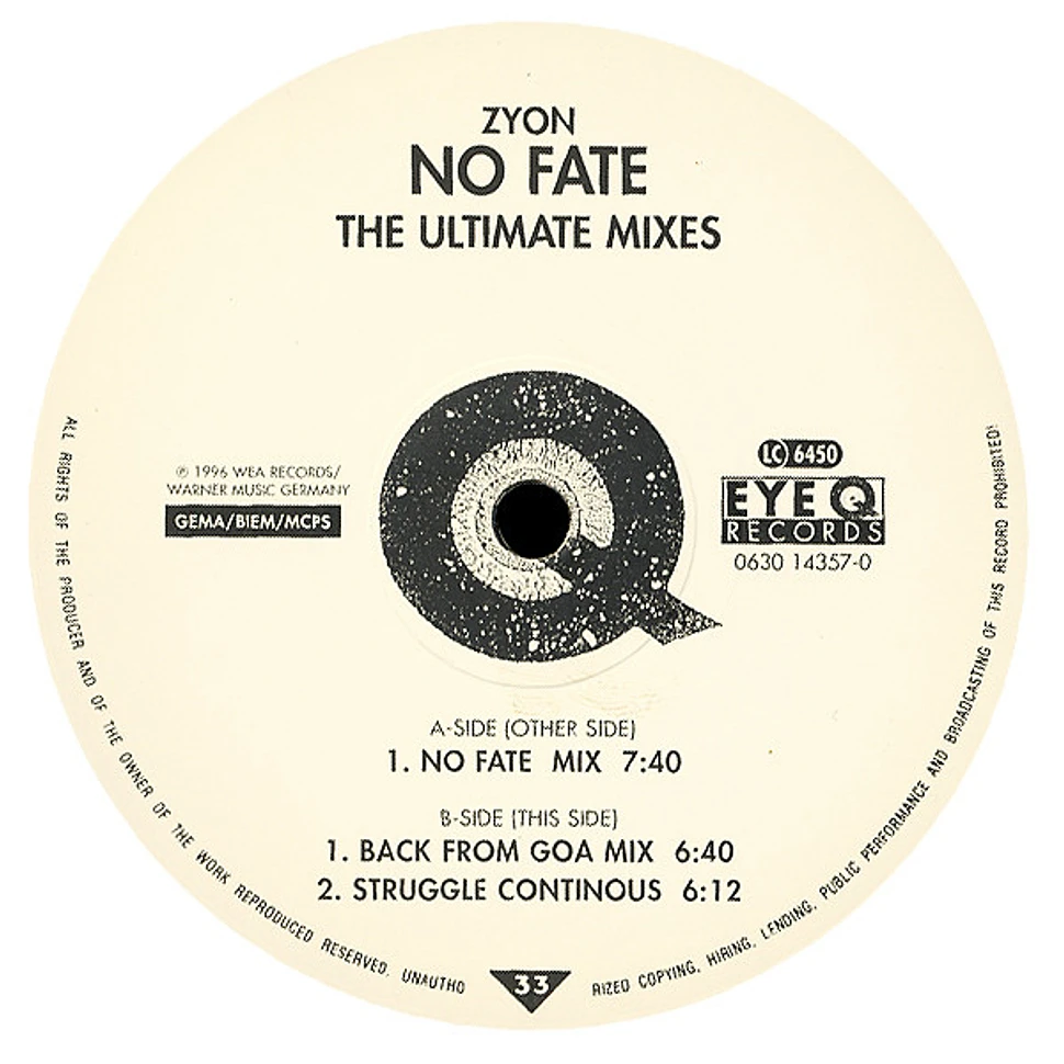 Zyon - No Fate (The Ultimate Mixes)