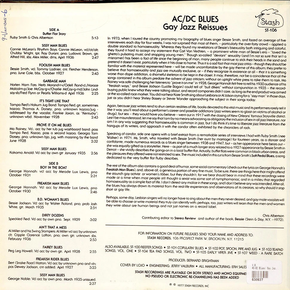 V.A. - AC-DC Blues: Gay Jazz Reissues Volume One