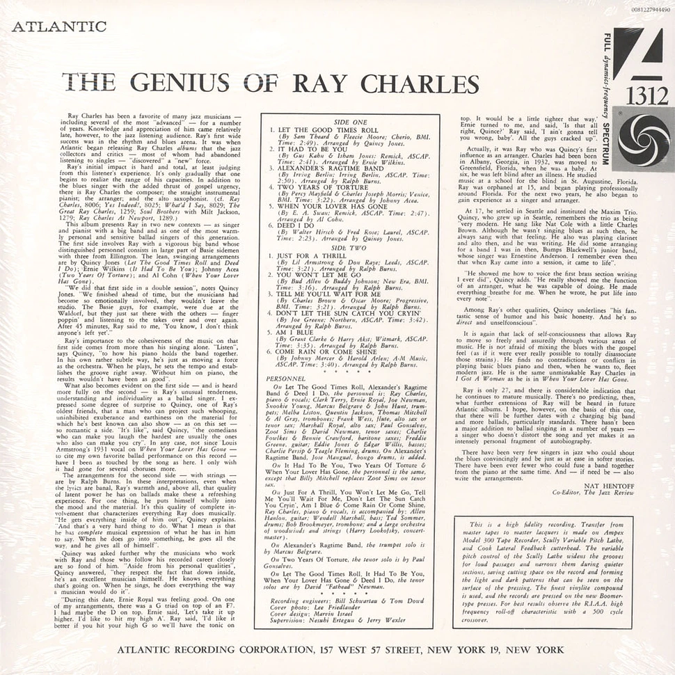 Ray Charles - The Genius Of Ray Charles (Mono)