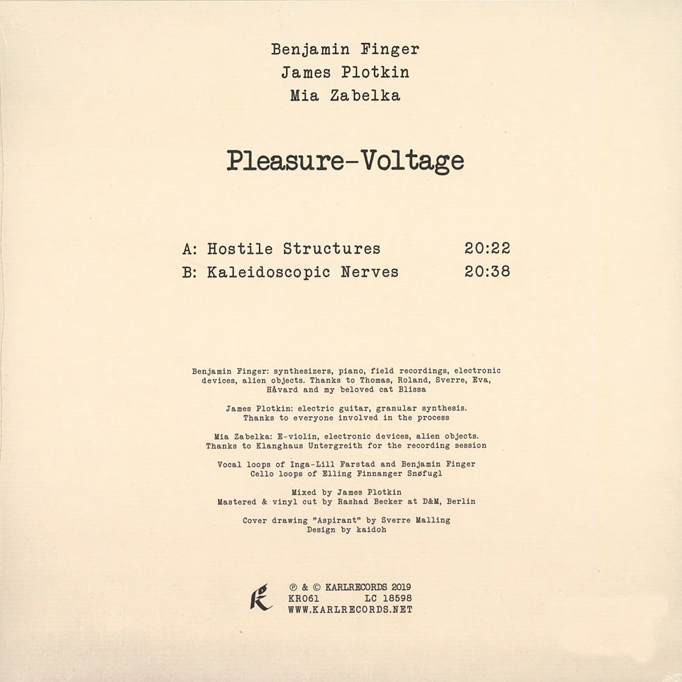 Benjamin Finger, James Plotkin & Mia Zabelka - Pleasure-Voltage