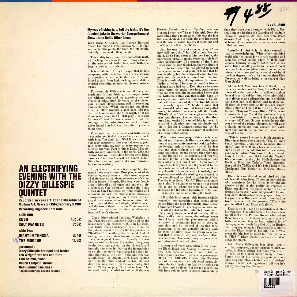 Dizzy Gillespie Quintet - An Electrifying Evening With The Dizzy Gillespie Quintet