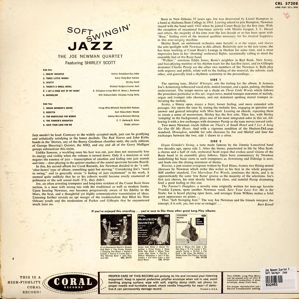 Joe Newman Quartet Featuring Shirley Scott - Soft Swingin' Jazz