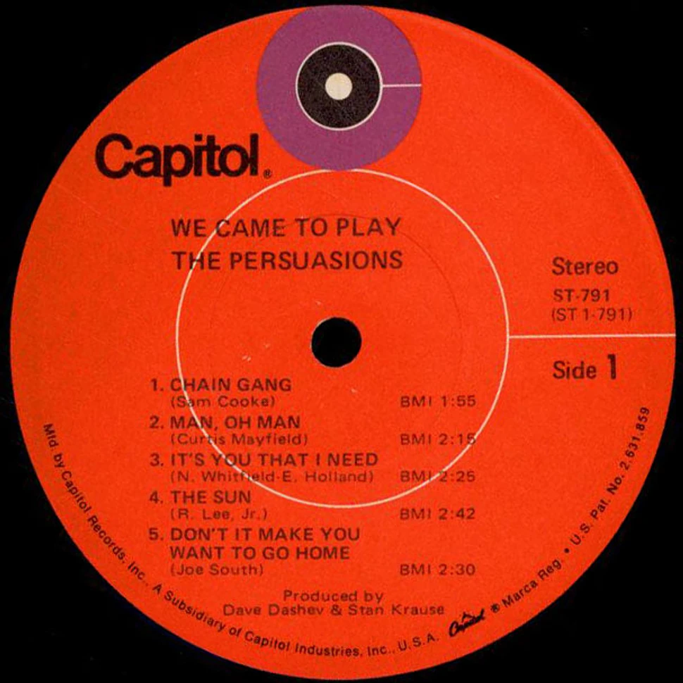 The Persuasions - We Came To Play