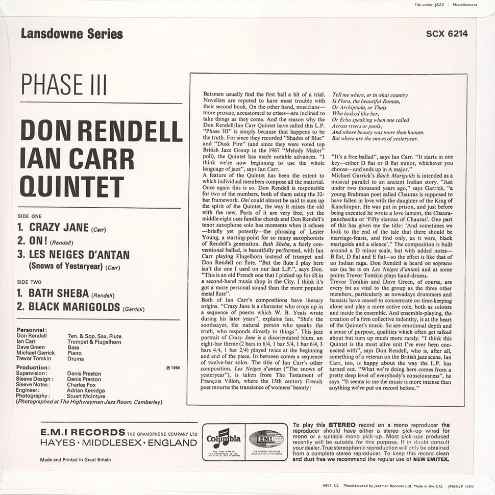 Don Rendell & Ian Carr Quintet, The - Phase III