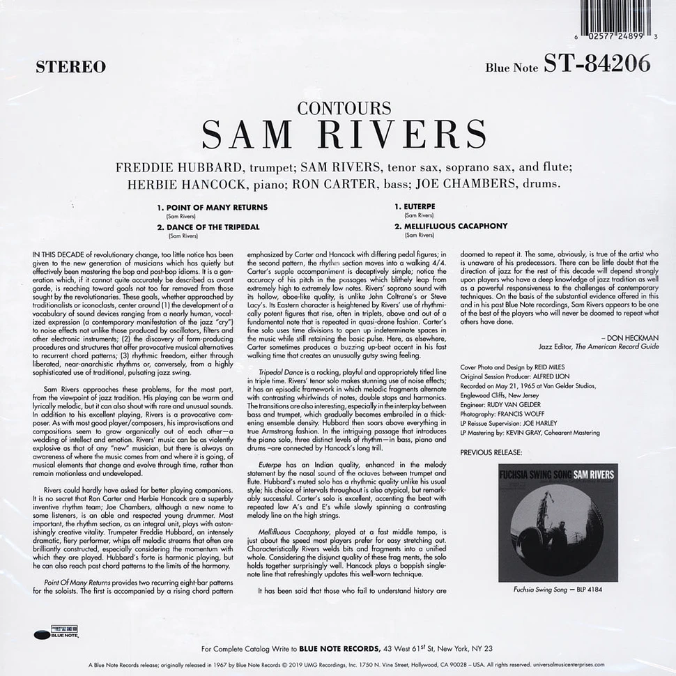 Sam Rivers - Contours Tone Poet Vinyl Edition
