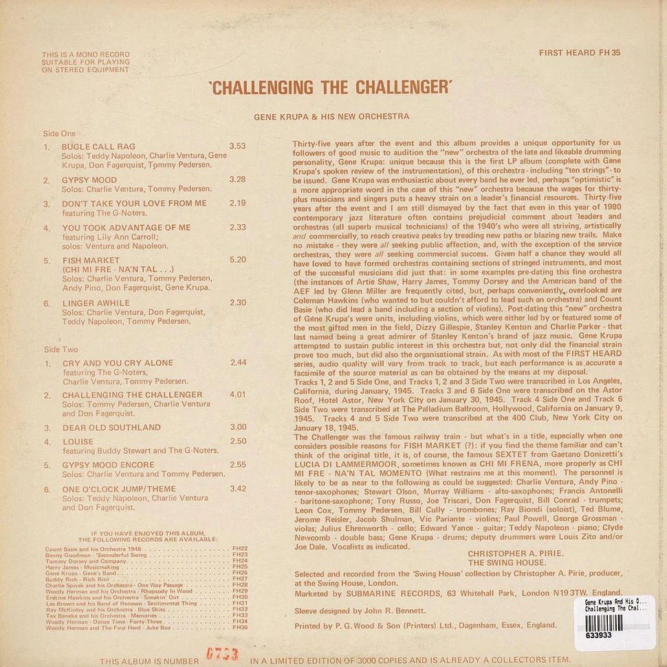 Gene Krupa And His Orchestra - Challenging The Challenger