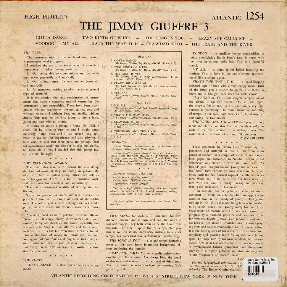 The Jimmy Giuffre Trio - The Jimmy Giuffre 3