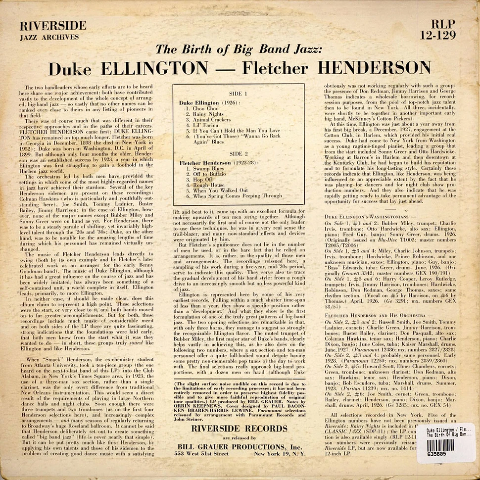 Duke Ellington / Fletcher Henderson - The Birth Of Big Band Jazz