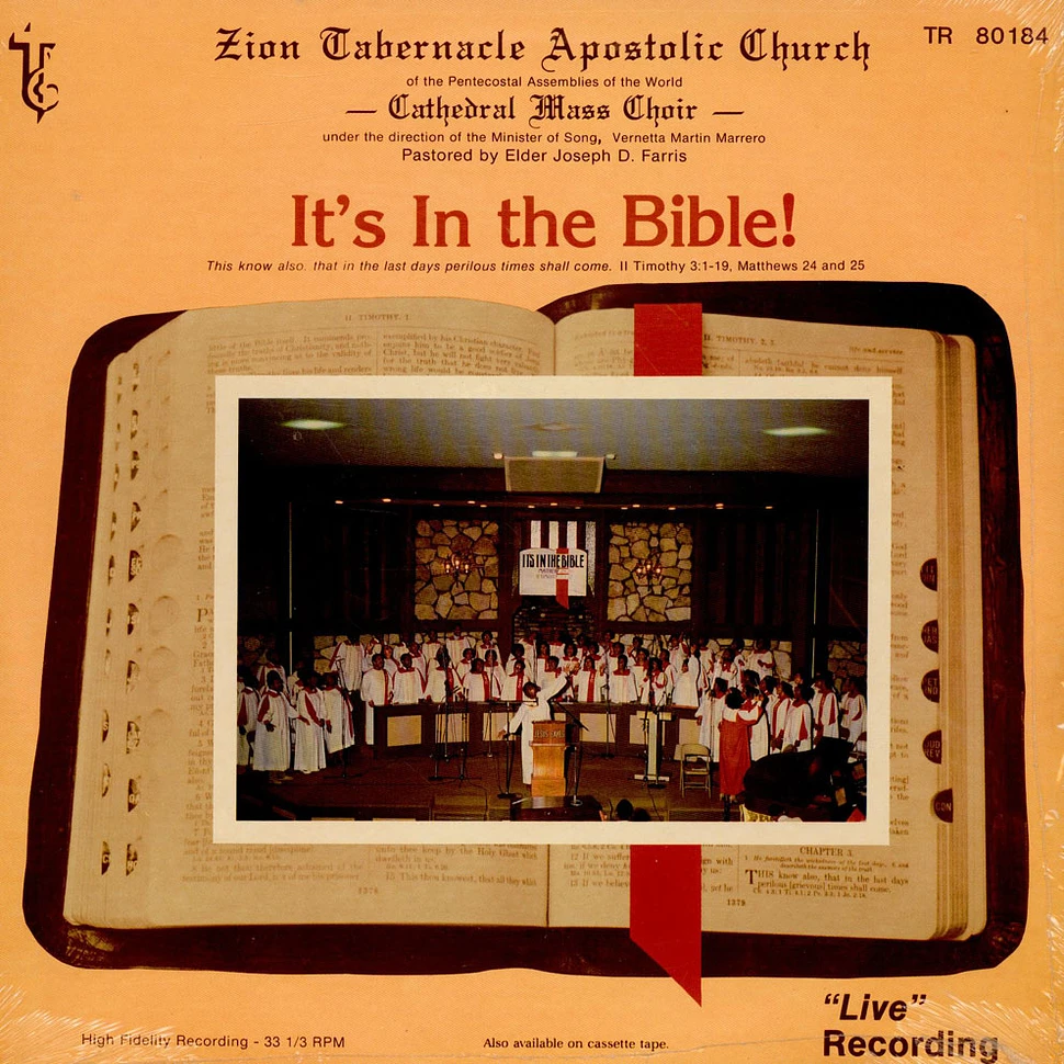 Zion Tabernacle Apostolic Church -- Cathedral Mass Choir - It's In The Bible!