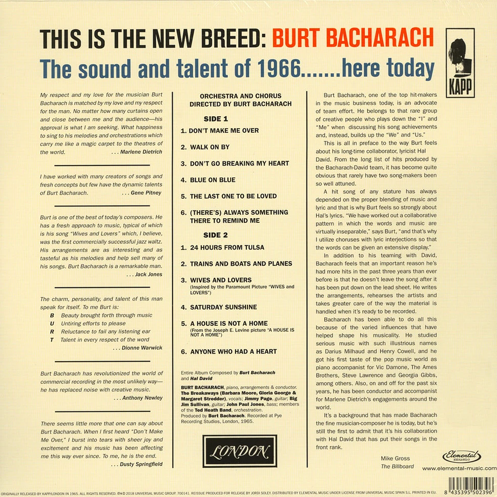 Burt Bacharach - Hit Maker!