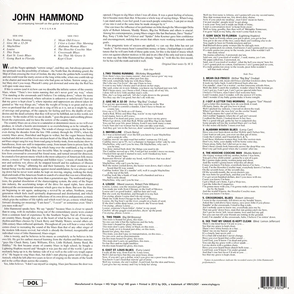 John Hammond - John Hammond Gatefold Sleeve Edition