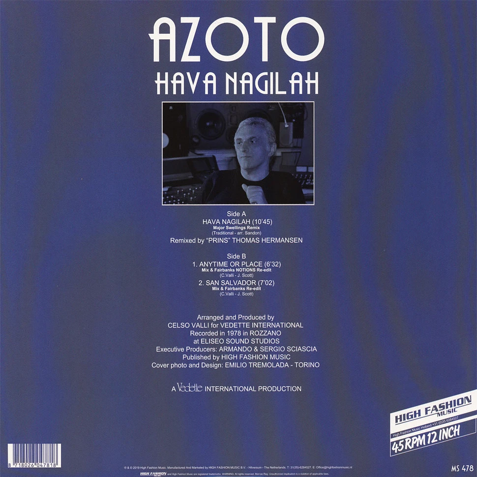 Azoto - Hava Nagilah / Anytime Or Place / San Salvador Remixes EP