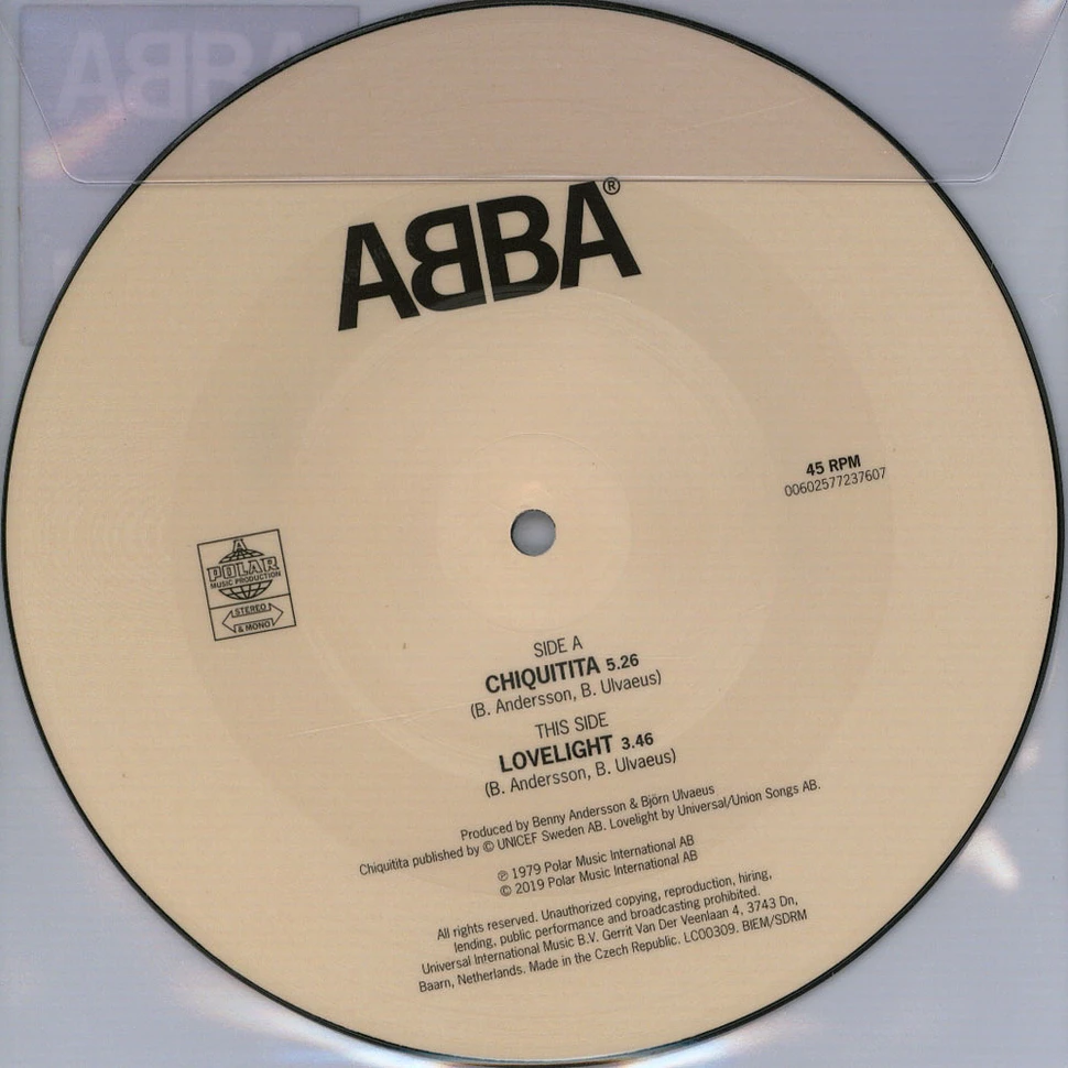 ABBA - Chiquitita Limited 7" Picture Disc Edition