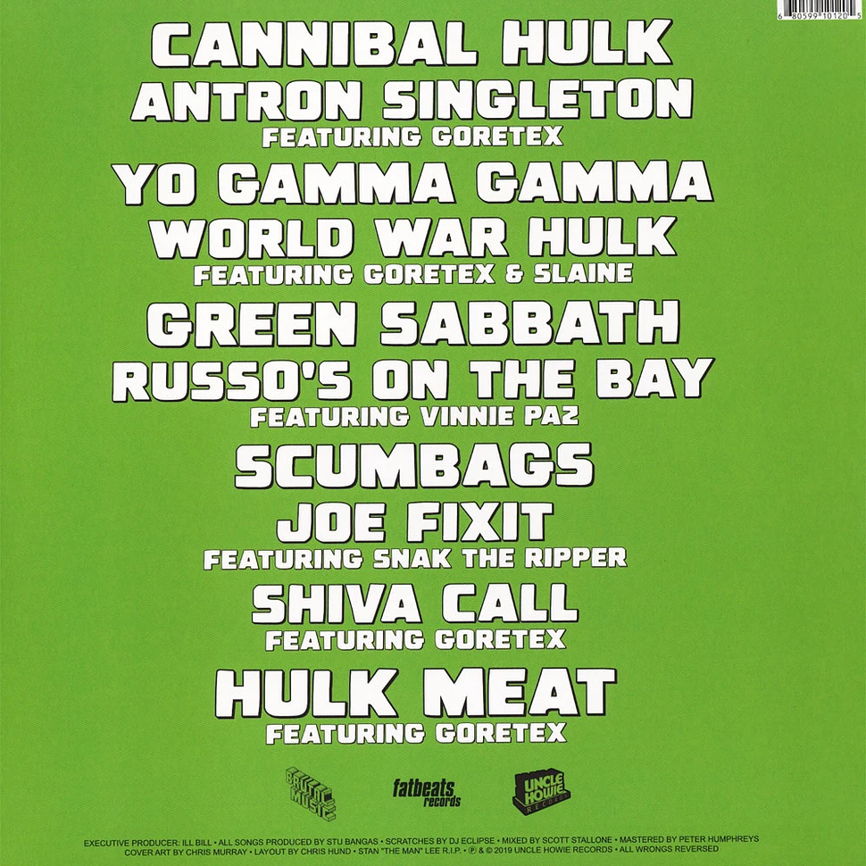 Ill Bill & Stu Bangas - Cannibal Hulk Limited Alternative Cover Pink Vinyl Edition