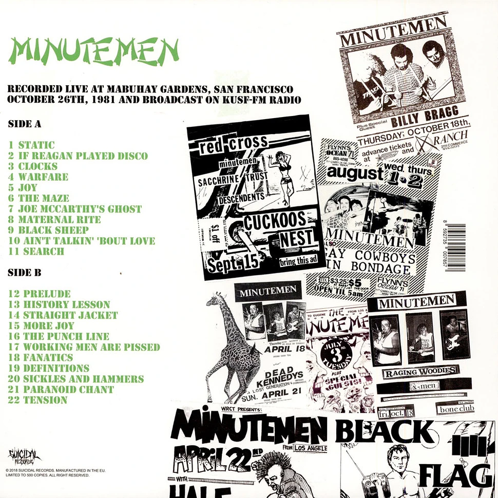 Minutemen - Sickles And Hammers - The Lost 1981 Mabuhay Broadcast