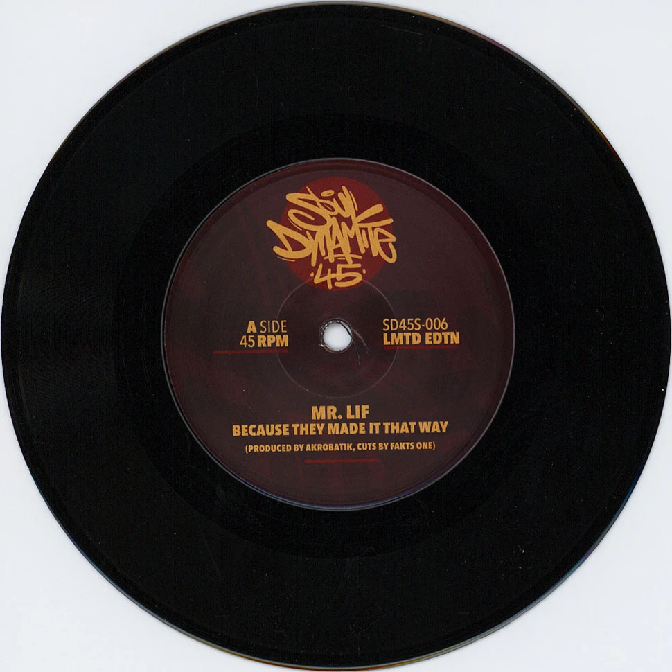 Mr.Lif - Because They Made It That Way / Pull Out Your Cut Black Vinyl Edition