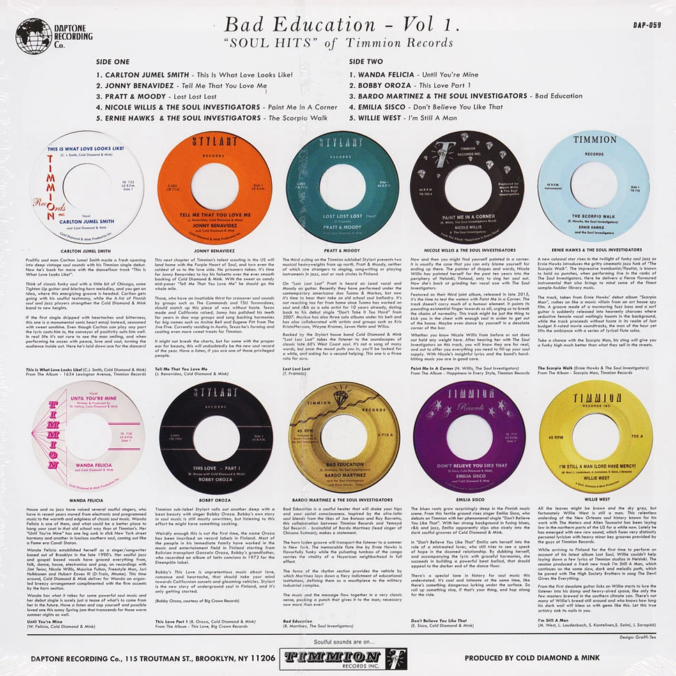 V.A. - Bad Education Volume 1 - Soul Hits Of Timmion Records