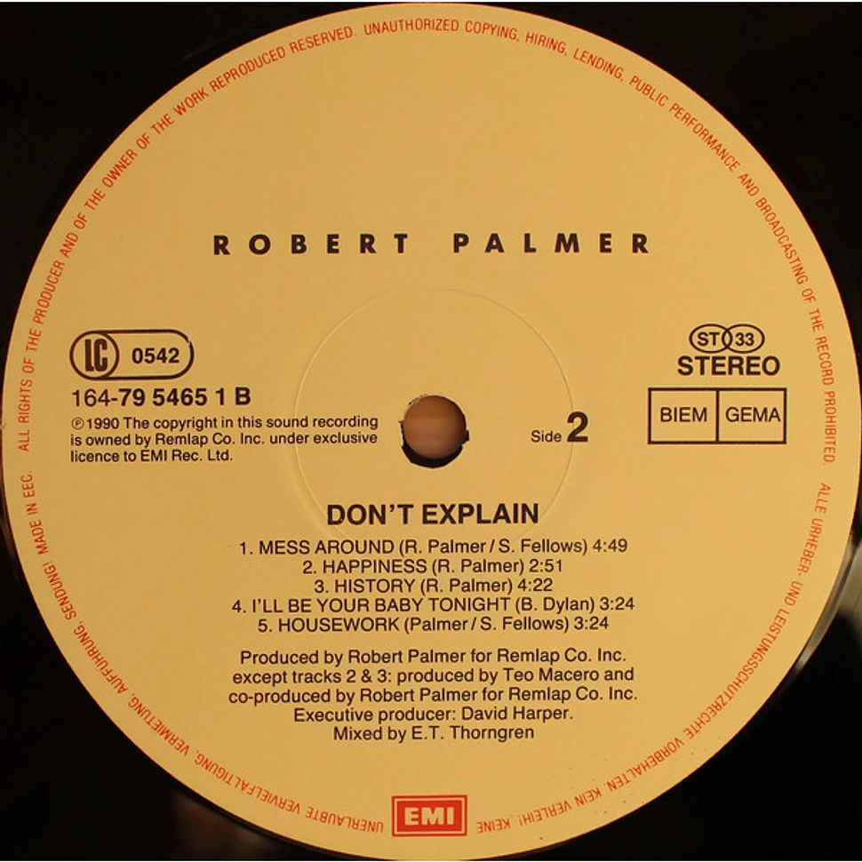 Robert Palmer - Don't Explain