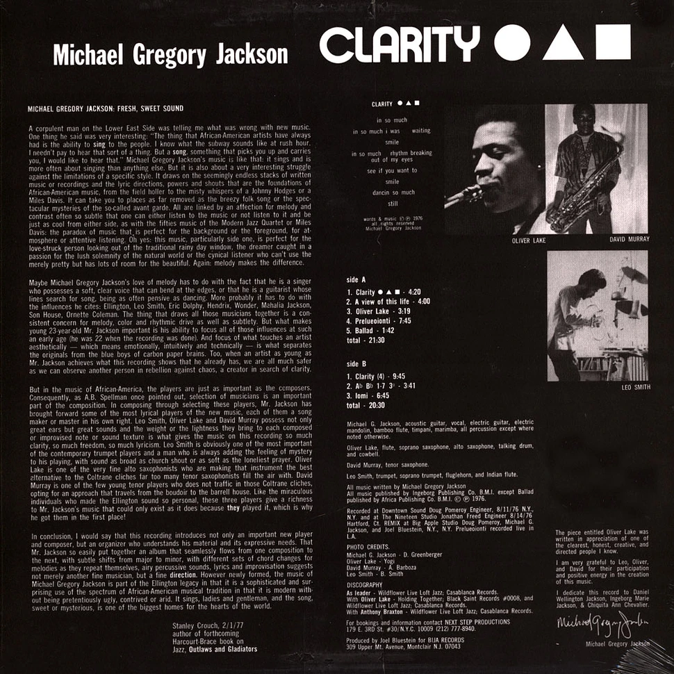 Michael Gregory Jackson - Clarity