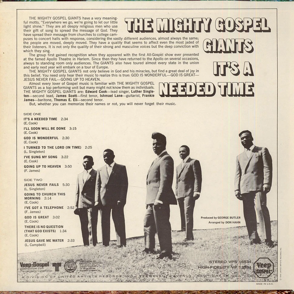 The Mighty Gospel Giants - It's A Needed Time