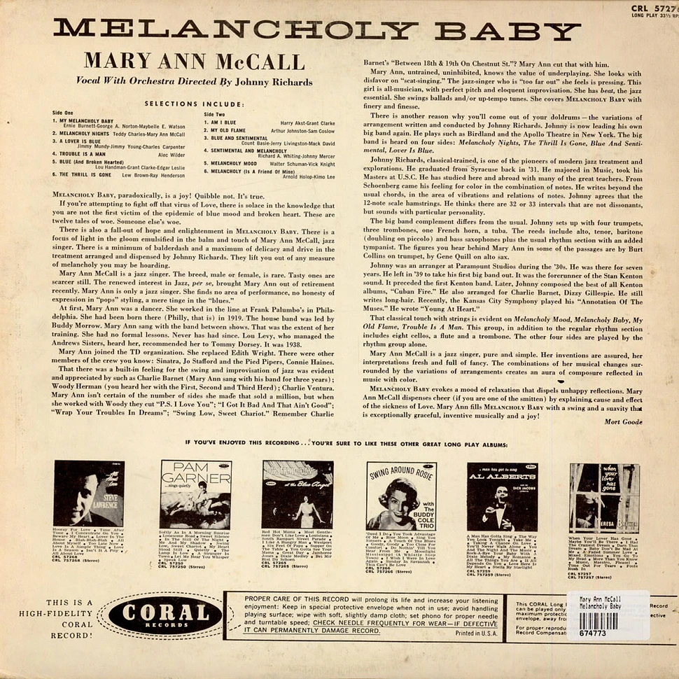 Mary Ann McCall - Melancholy Baby
